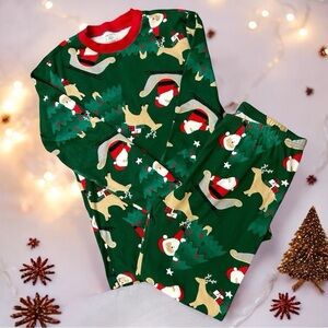 Carters Adult Size Christmas Santa Reindeer Sleepwear 2 Piece Pajamas